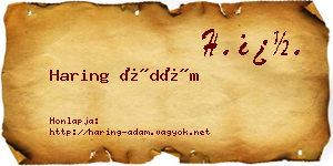 Haring Ádám névjegykártya